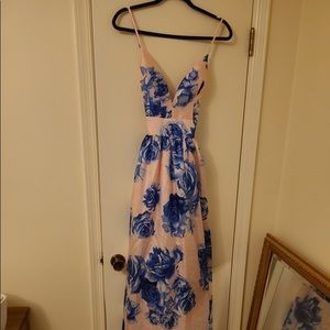 Soieblu Satin Floral Print Maxi Dress